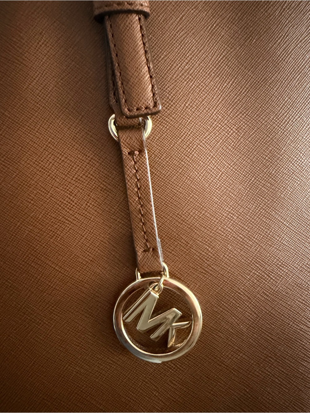 Michael Kors Cognac Leather Tote with Gold Hardware - Picture 3 of 4